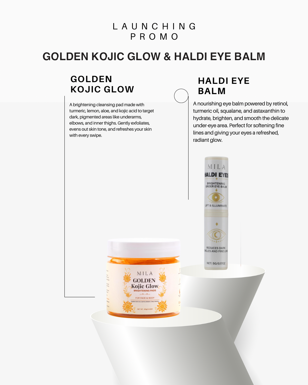 Mila Cosmetics-  Haldi Eye Mask & Golden Kojic Glow